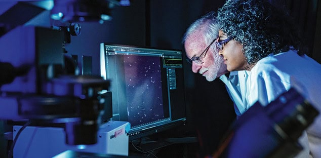 Max Wicha, M.D. and Sunitha Nagrath, Ph.D. Photo credit: Leisa Thompson
